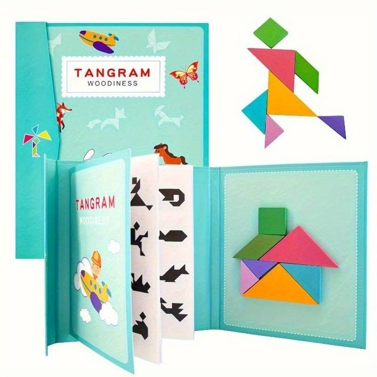 Magnetic tengram book