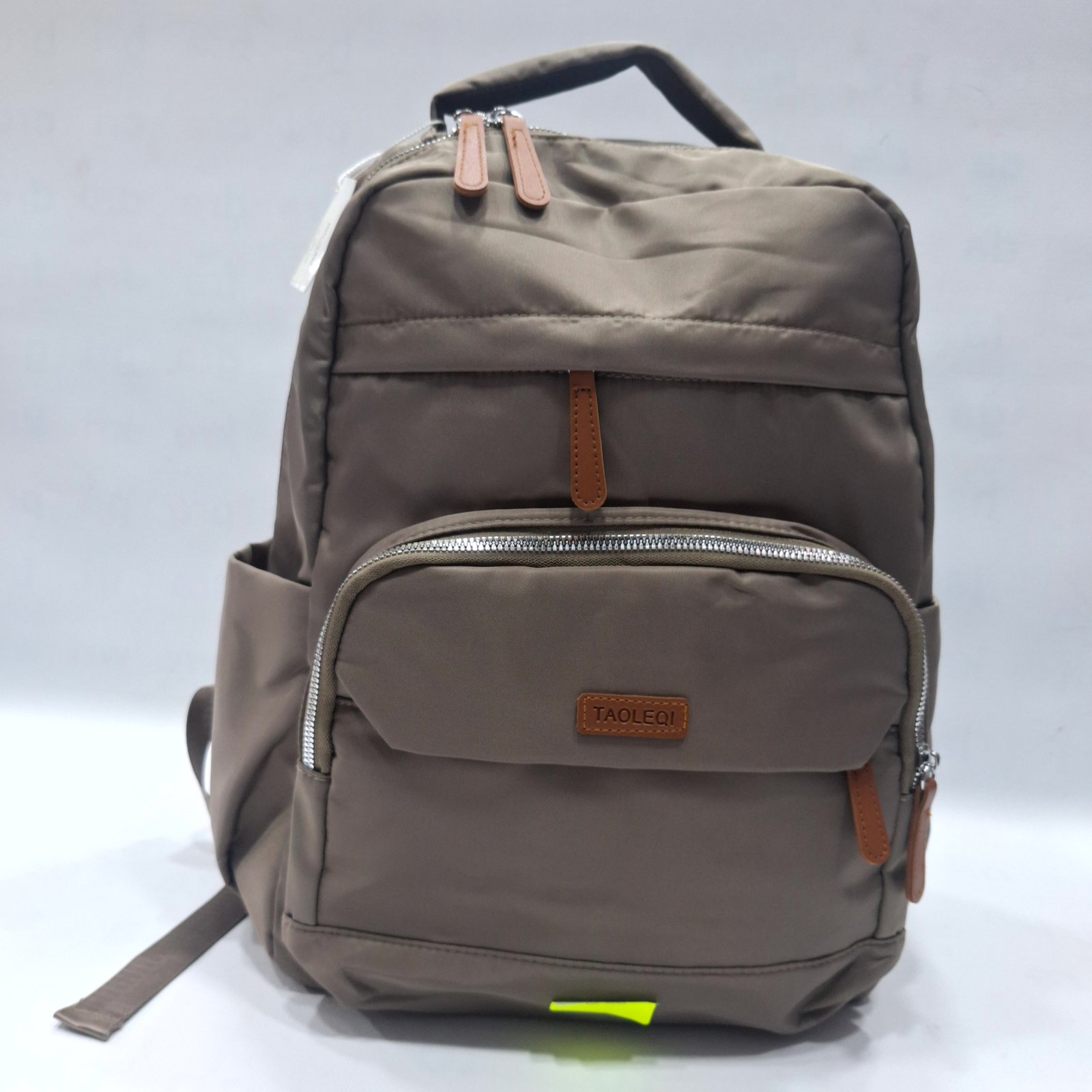 حقيبة ظهر مدرسية وعملية تاوليكي متعددة الجيوب - موكا كلاسيك ولمسات جلدية (ADULT-TAOLEQI-URBAN-MK) 🎒💼
