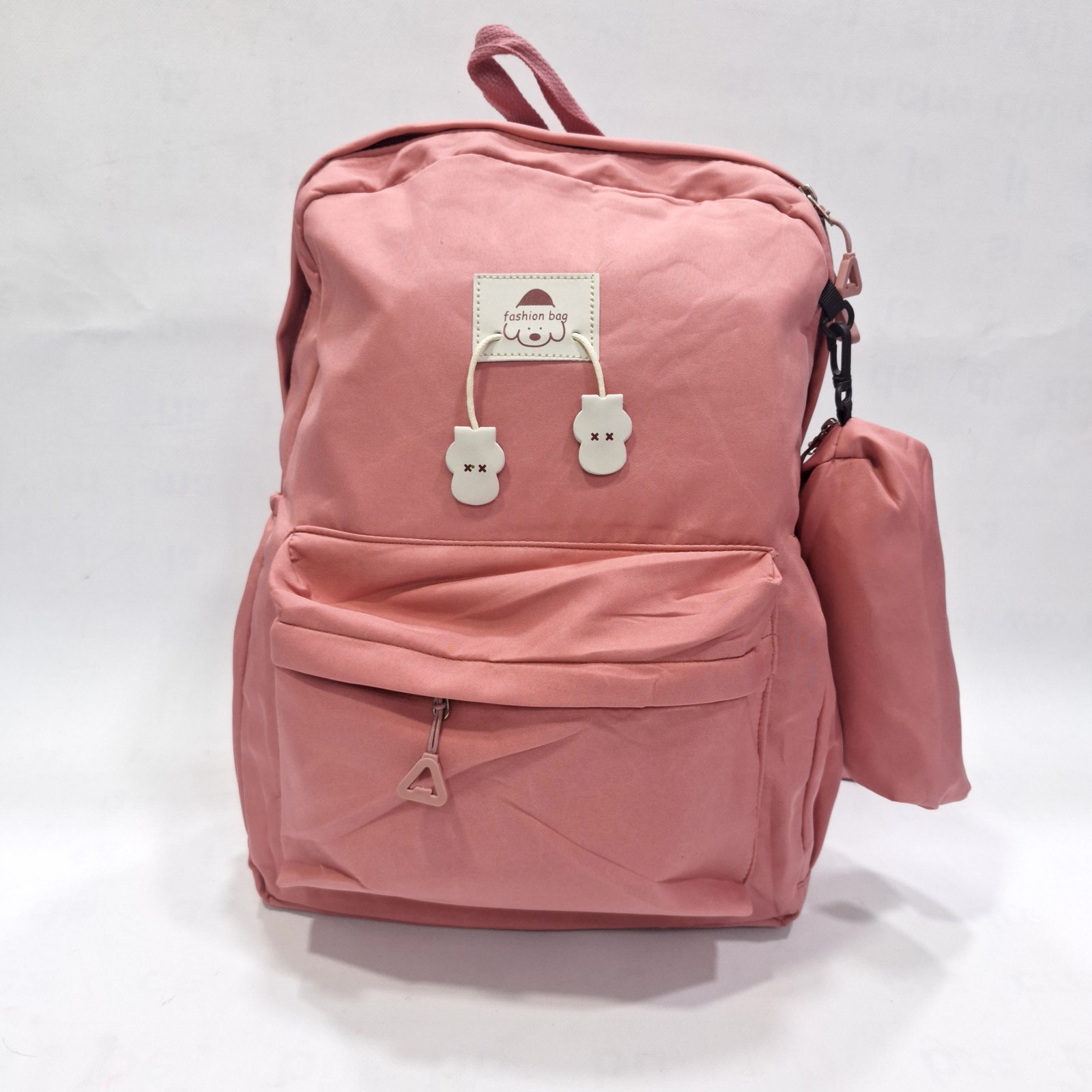 حقيبة ظهر مدرسية وشبابية فاشن باج مع مقلمة ملحقة - وردي كشميري ناعم (STUDENT-FASHION-BAG-PENCIL-PK) 