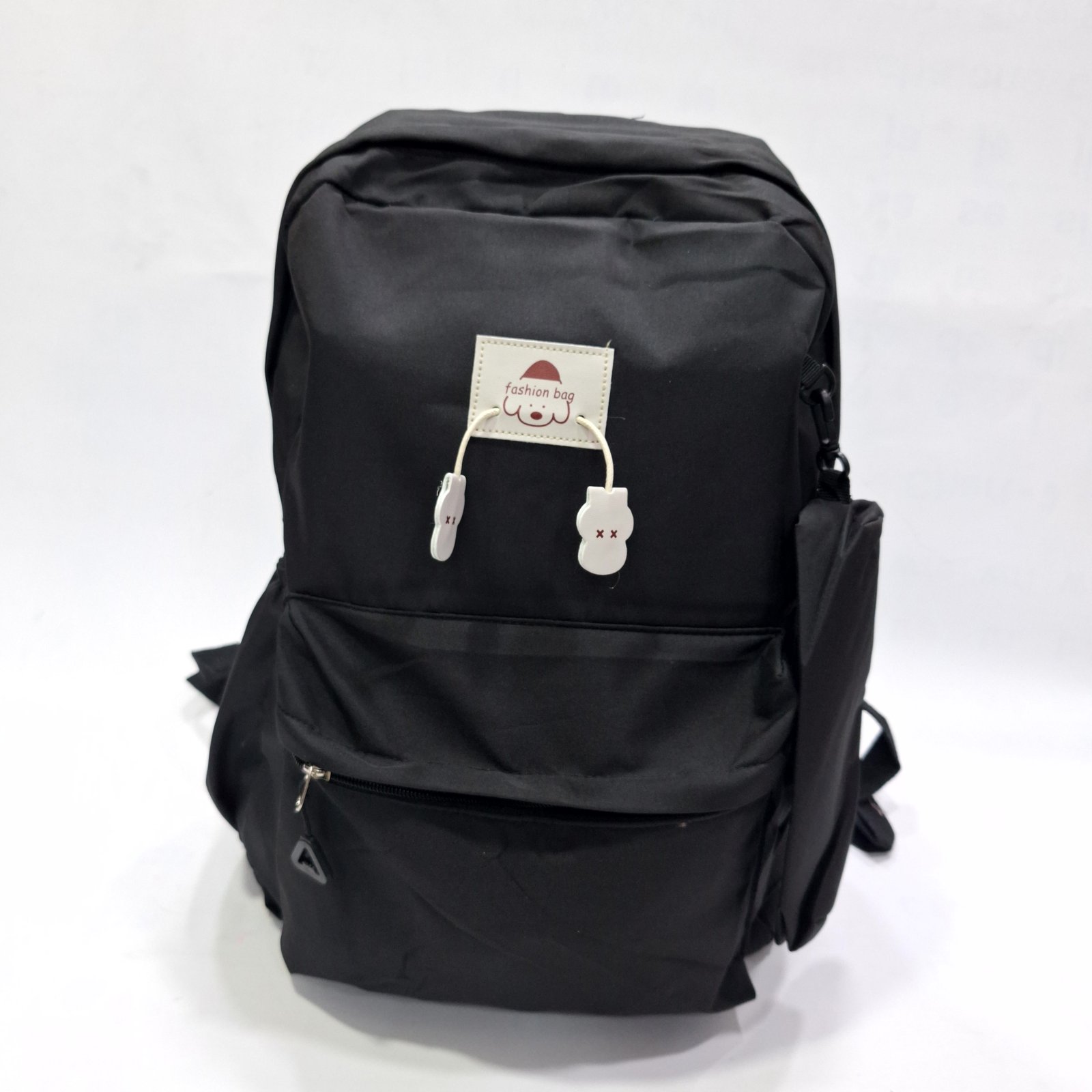 حقيبة ظهر مدرسية وشبابية فاشن باج مع مقلمة ملحقة - أسود فحمي كلاسيك (STUDENT-FASHION-BAG-PENCIL-BK) 