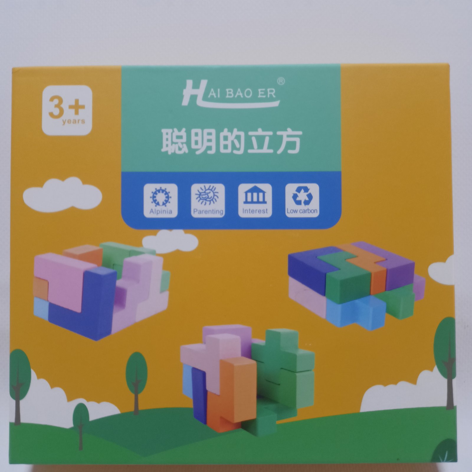 Hai Bao Er 3D Wooden Puzzle - بازل البناء الخشبي ثلاثي الأبعاد
