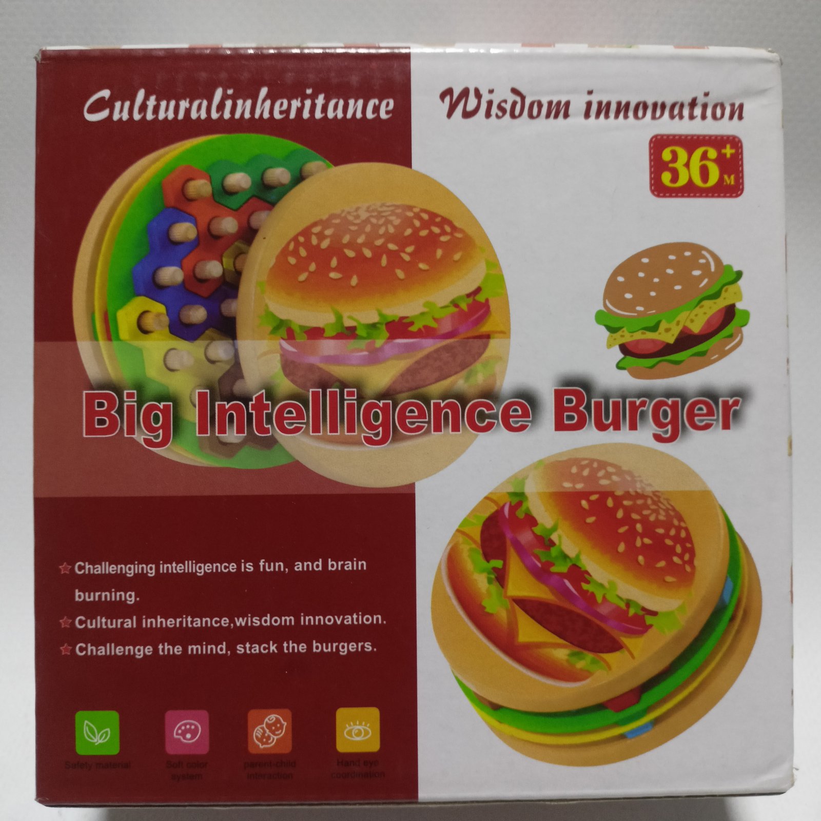 Wooden Burger Stacking Toy - لعبة تكديس البرغر الخشبية